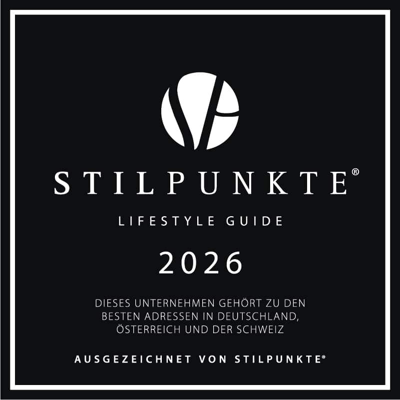 STILPUNKTE Lifestyle Guide 2026 Auszeichnung für das Apartment Lilie Westerwald – gehört zu den besten Adressen in Deutschland, Österreich und der Schweiz.